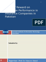 Effect of Reward On Employee Performance in Insurance Companies in Pakistan