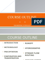 Engineering Hydrology Course Outline Topics
