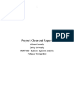 Project Closeout Report