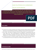 Articulo Cientifico. Procedimiento de Validación de Un Método para Cuantificar Mercurio en Sangre Por Espectroscopía de Absorción Atómica Con Descomposición Térmica y Amalgamación