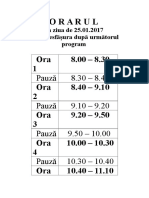 Programul Zilei de 25 Ianuarie 2017