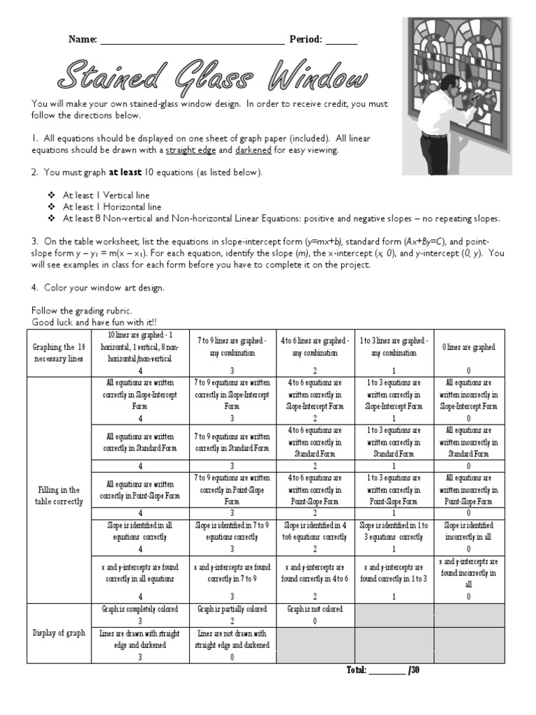 Stained Glass Linear Equations Project | PDF | Combinatorics ...