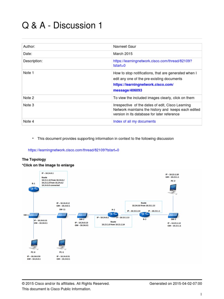 Q & A - Discussion 1: Tstart 0 | PDF | Router (Computing) | Routing