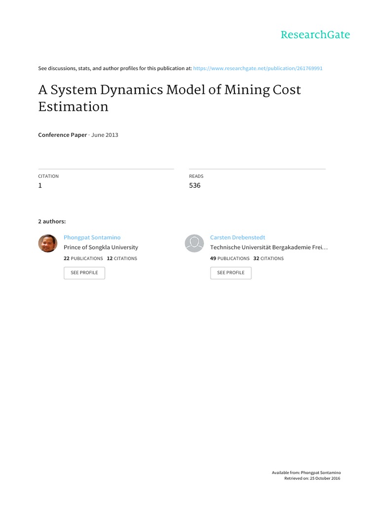 Mining Cost Estimation Model Analysis | PDF | Sensitivity Analysis ...