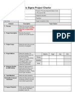 Project Charter Six Sigma Blank Form