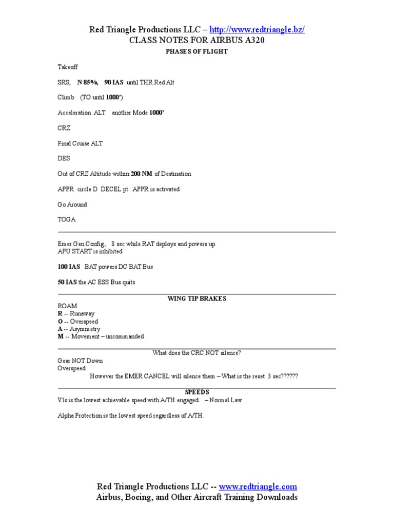 A320 Class Notes | PDF | Takeoff | Stall (Fluid Mechanics)