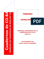 Subalterno - Administración Local (Santa Cruz de Tenerife) - Temario de Oposiciones - Co - Bas - 2006