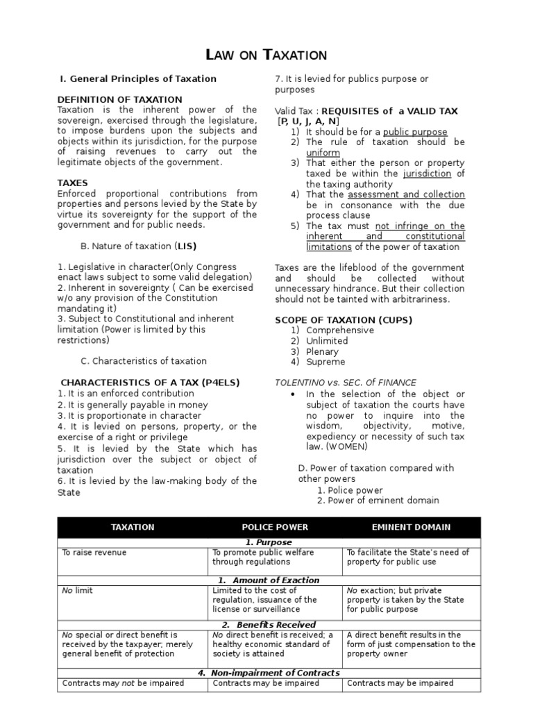 Principles And Scope Of Taxation Law Pdf Taxation In The United
