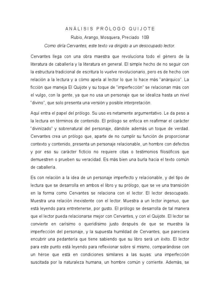 Don Quijote De La Mancha Summary