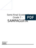 Semi-Final Scores of Grade 7 - : Sampaguita