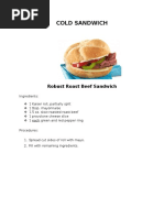 Cold Sandwich: Robust Roast Beef Sandwich