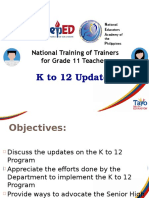 K To 12 Updates: National Training of Trainers For Grade 11 Teachers