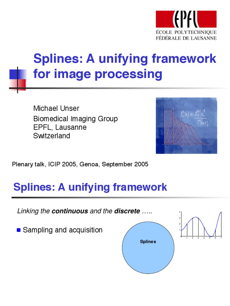 Splines A Unifying Framework For Image Processing Michael Unser