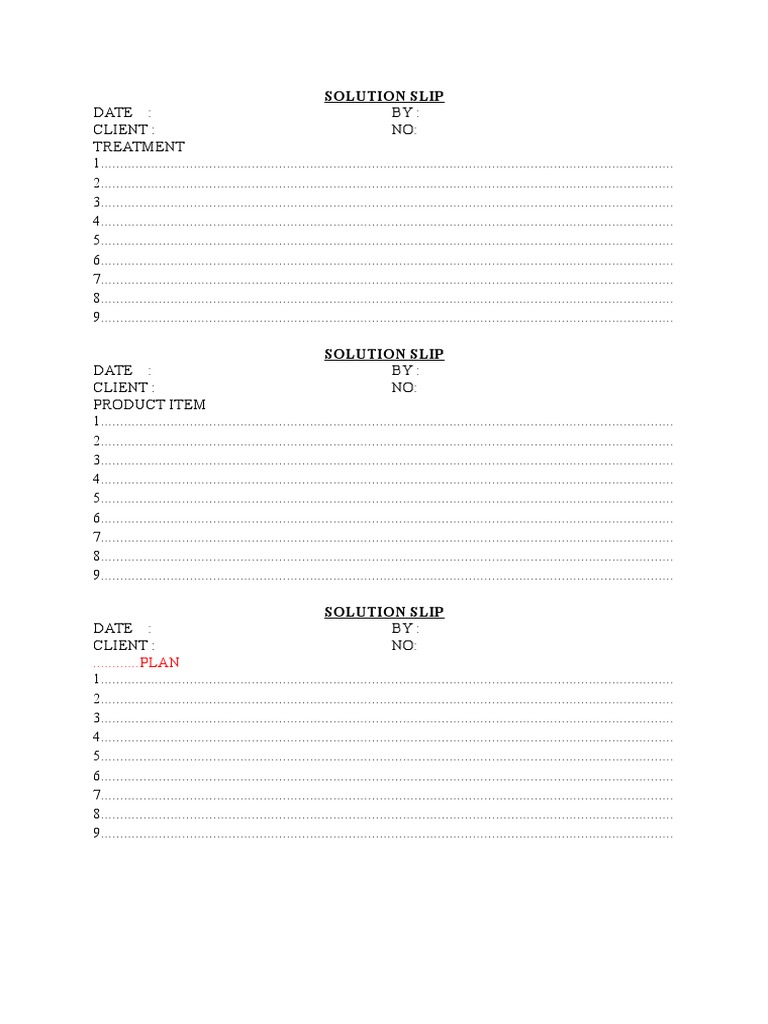 Solution Slip | PDF