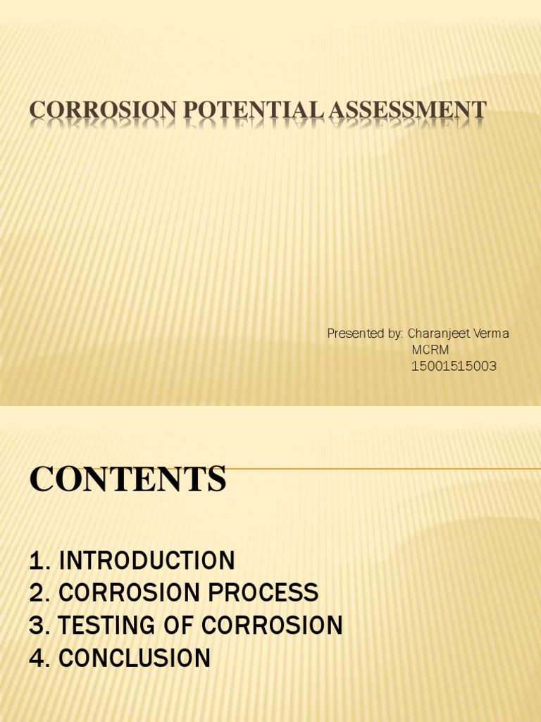 Corrosion Potential Assessment Techniques | PDF | Corrosion | Rust