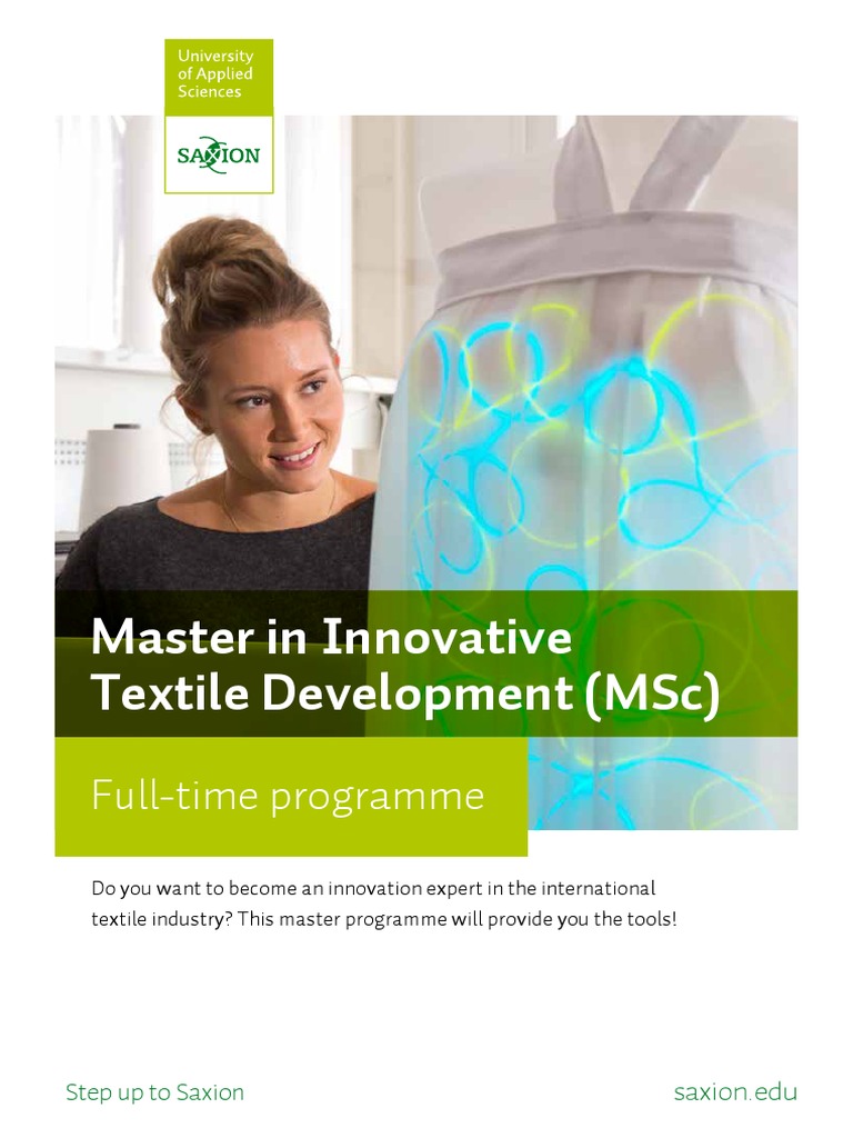 Brochure Master Innovative Textile Development Download Free Pdf