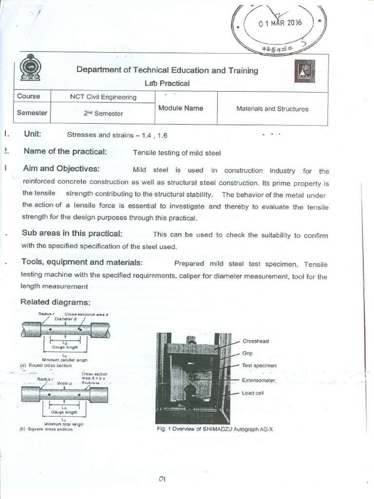 Tensile Strength Of Mild Steel Pdf