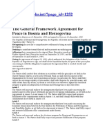 The General Framework Agreement For Peace in Bosnia and Herzegovina