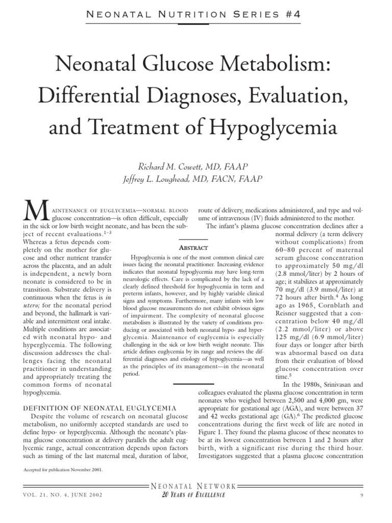 Prevention of neonatal hypoglycemia image