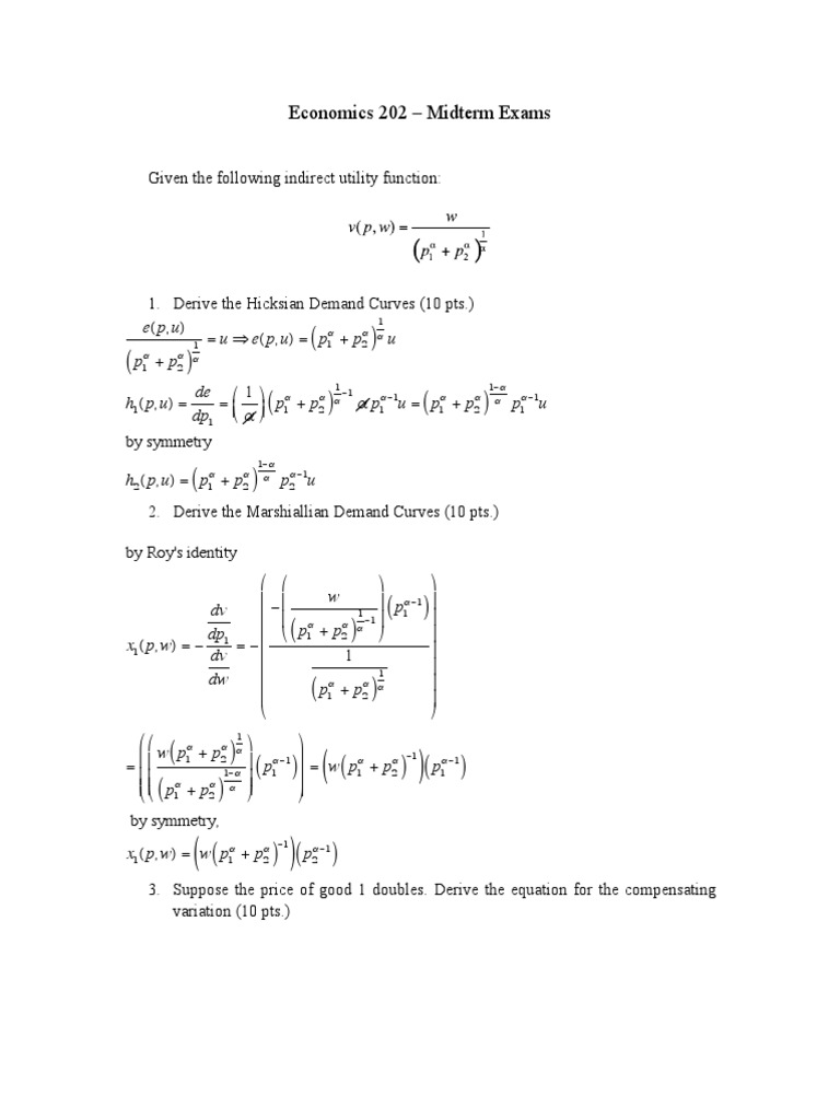 Economics 202 Midterm Exam Guide | PDF