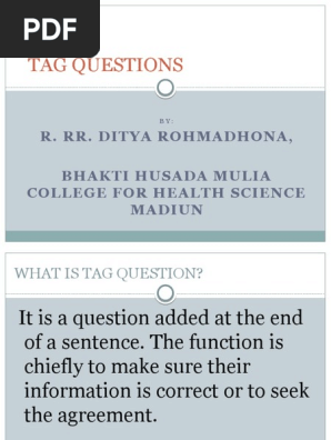 Tag Questions