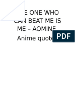 The One Who Can Beat Me Is Me - Aomine Anime Quotes