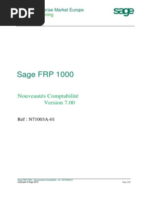 N71003a 01 Nouveautes Sage Frp 1000 Comptabilite V7 00 Pdf Value Added Tax Invoice