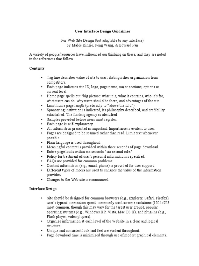 User Interface Design Guidelines PDF Button sites