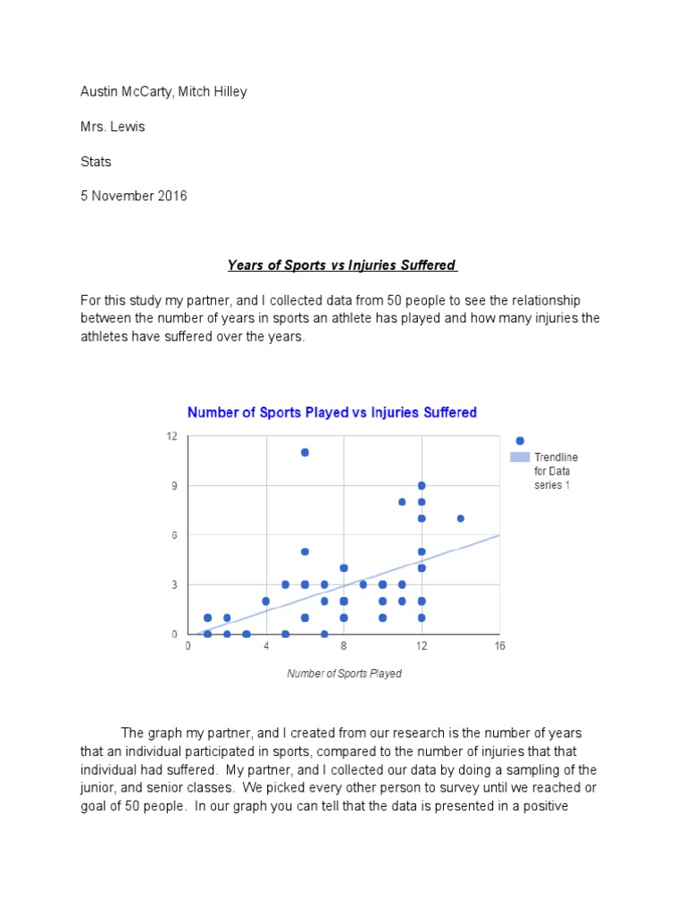 Years in Sports vs. Injury Correlation | PDF | Correlation And ...