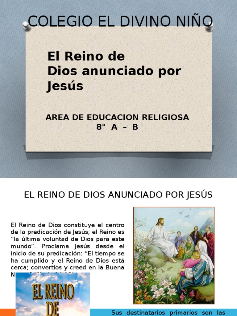 El Reino de Dios Anunciado por Jesús | PDF | Reinado y reino de dios ...