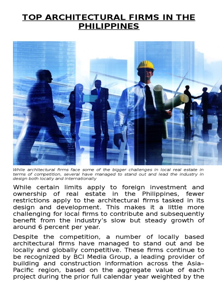 Top Architectural Firms in The Philippines PDF Makati Metro Manila