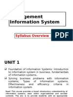 Management Information System: Syllabus Overview
