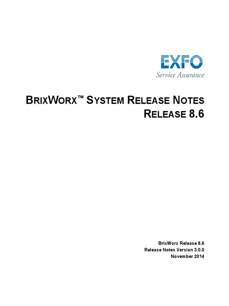 Brix Wor X Release Notes 86 | PDF | Transmission Control Protocol | Ip ...