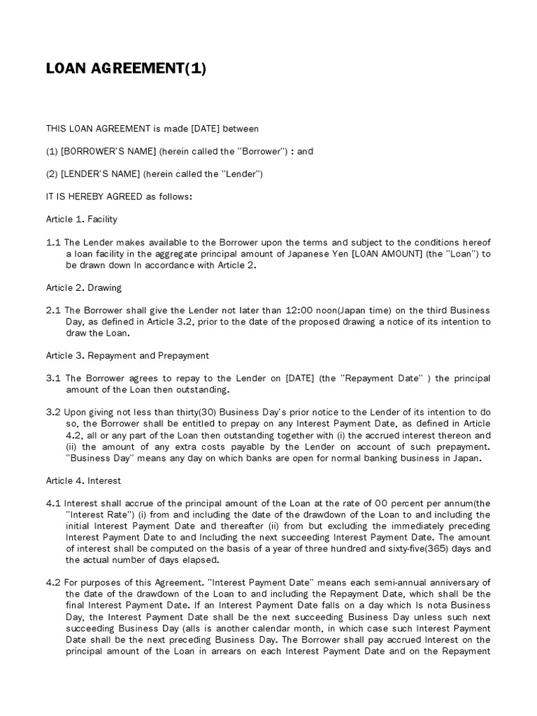 deed of assignment loan agreement