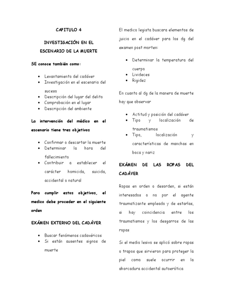 Investigacion en El Escenario de La Muerte | PDF | Crimen y violencia ...
