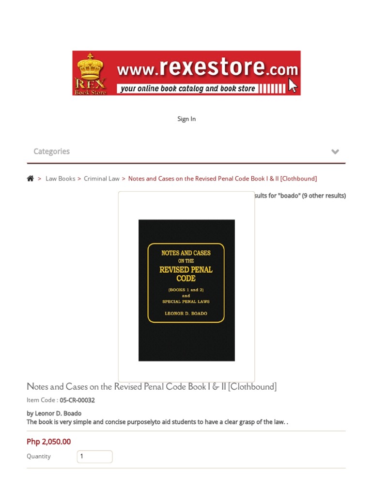 Boado's Revised Penal Code Notes | PDF