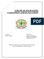 Pharmaceutical Packaging Materials and Evaluation