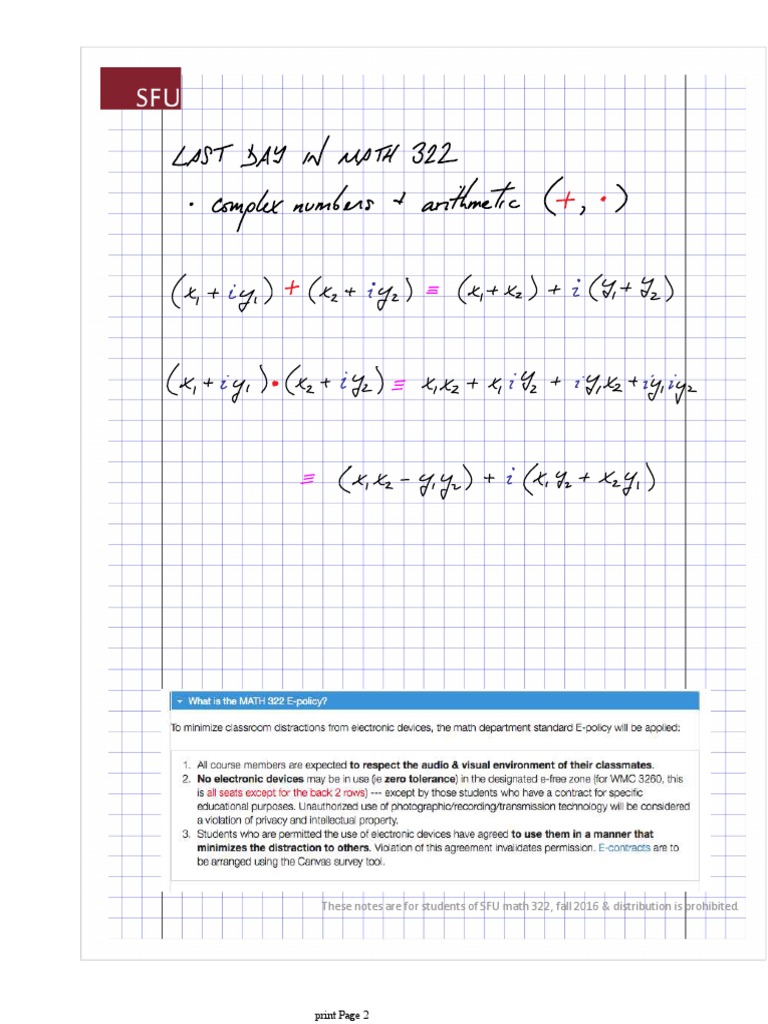 SFU Math 322 Fall 2016 Notes | PDF