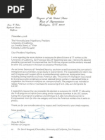 Rep. Anna Eshoo's Letter to UC President Janet Napolitano Regarding UCSF Layoffs