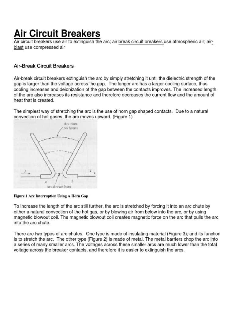 Air Circuit Breakers | PDF | Electric Arc | Electric Current