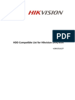 HDD Compatible List For Hikvision DVRNVR