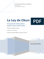 Ley de Okun grupos edad y género España Suecia Reino Unido