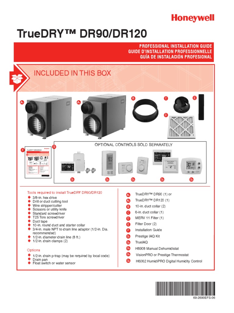 Honeywell TrueDRY Installation Guide | PDF | Air Conditioning | Hvac