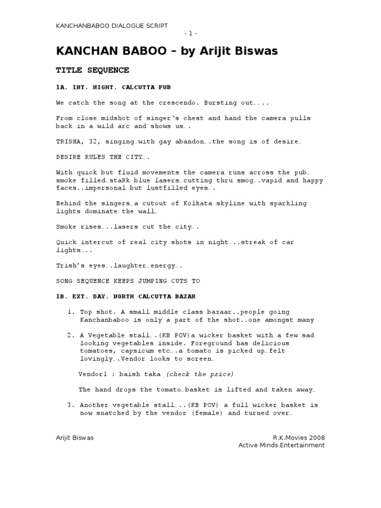 Kanchanbaboo: A Bengali Dialogue Script | PDF | Leisure | Nature