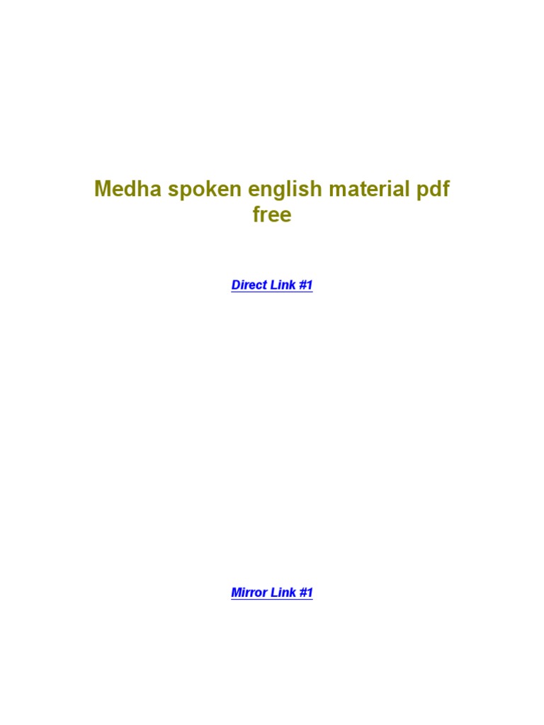 Medha Spoken English Institute Fees Details