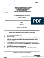 Kertas 1 Pep Pertengahan Tahun Ting 4 Terengganu 2003 - Soalan PDF