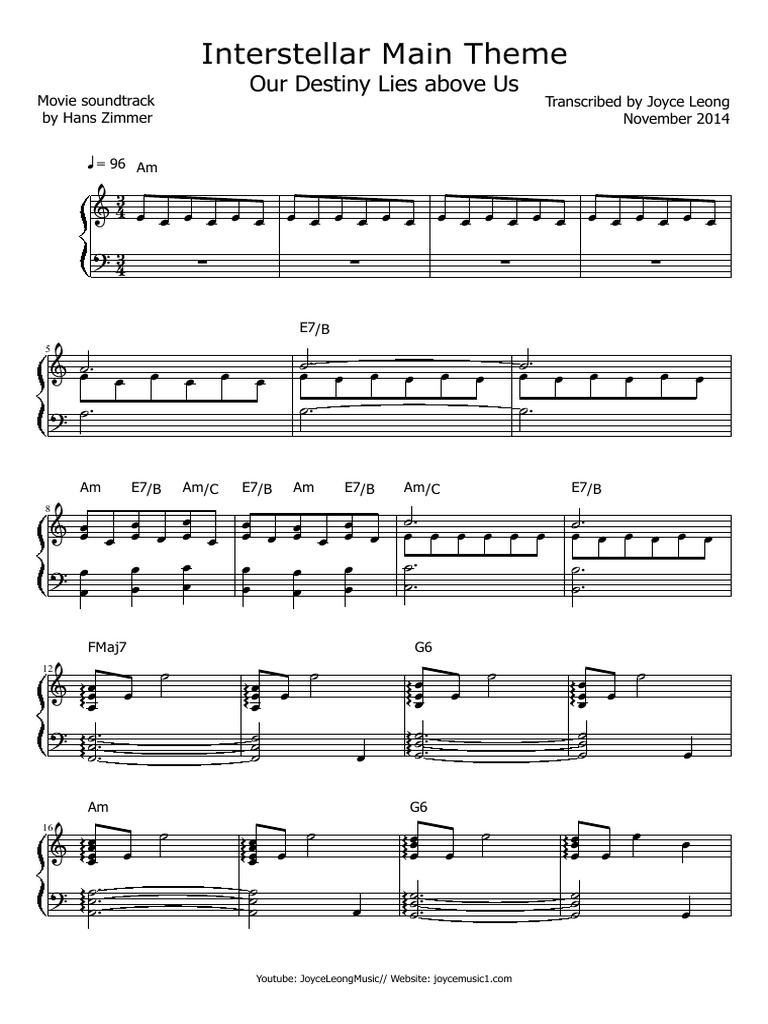 Interstellar Main Theme PDF | PDF