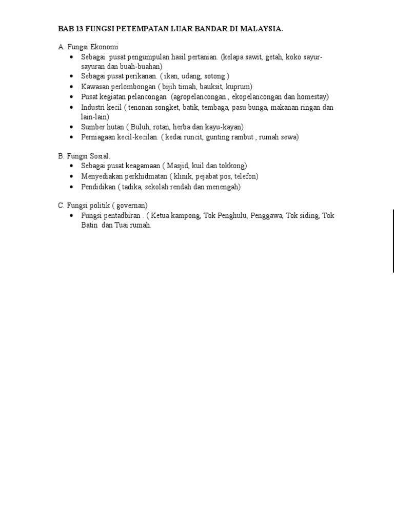 Bab 13 Fungsi Petempatan Luar Bandar Pdf