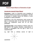 Download Physics Project Report on Polarisation of Light by Scientist SN337691260 doc pdf