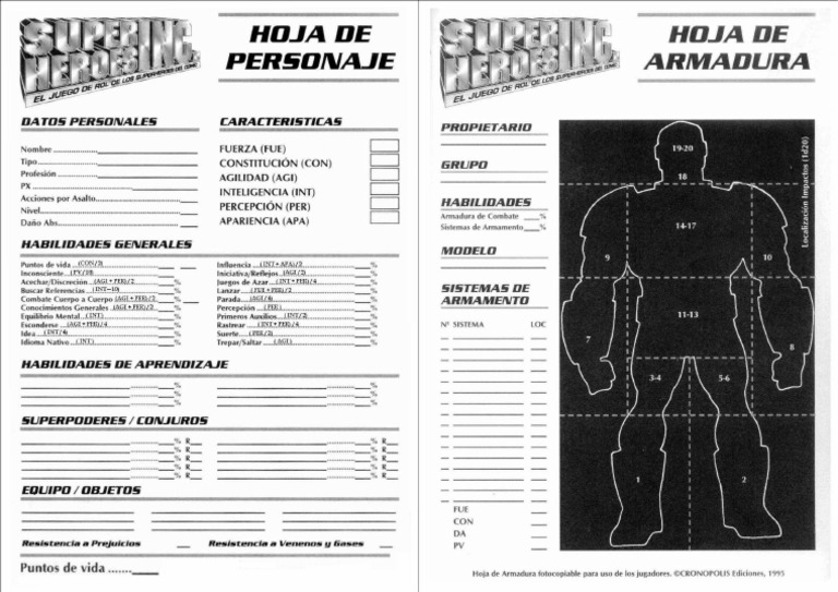 SuperHéroes Inc - Ficha Superhéroes Doble - OCR PDF | PDF | Ocio | Deportes
